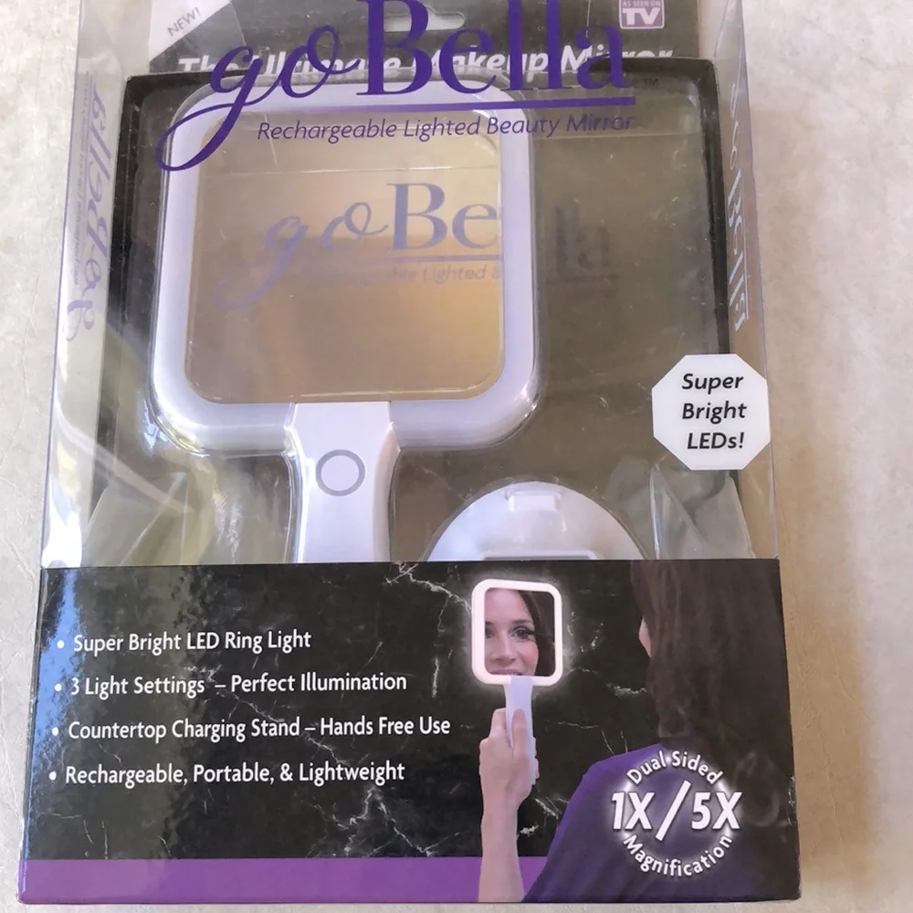 Go Bella Mirror As Seen On TV Ultimate Makeup Mirror Countertop Rechargeable LED